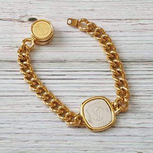 New Louis Vuitton Gold Gold-tone ID Bracelet